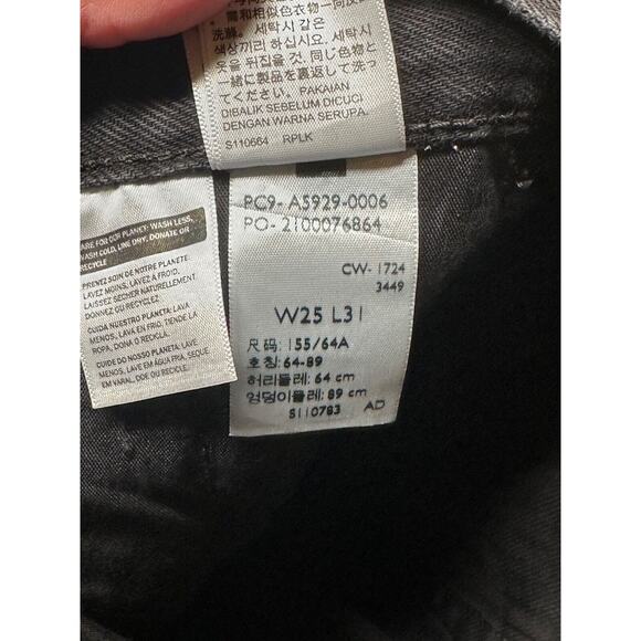 Levi's '94 Baggy Wide Leg Mid-Rise Jeans Black Faded Wash 25 x 31 Women's - Picture 9 of 10